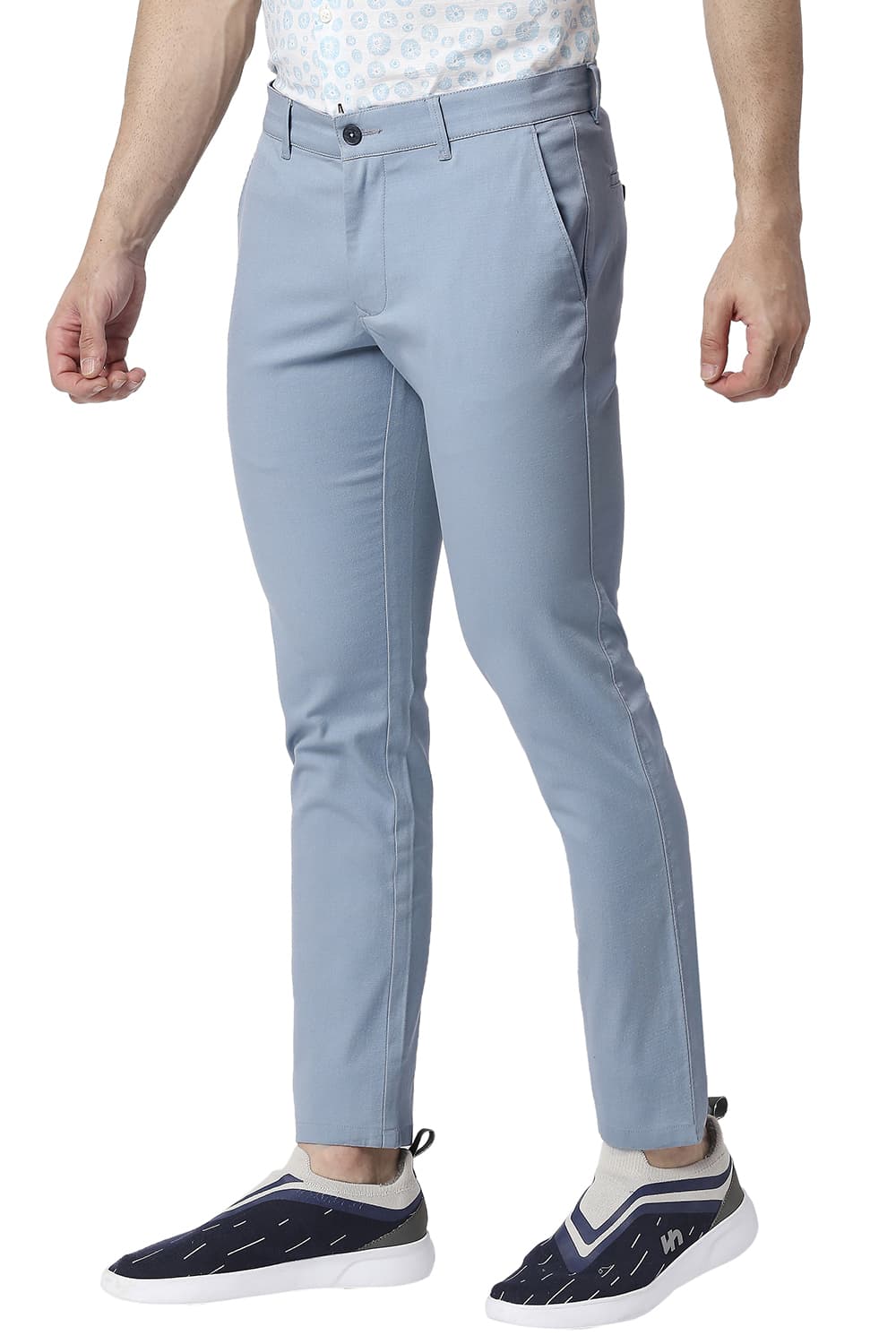 BASICS TAPERED FIT COTTON STRETCH TROUSERS