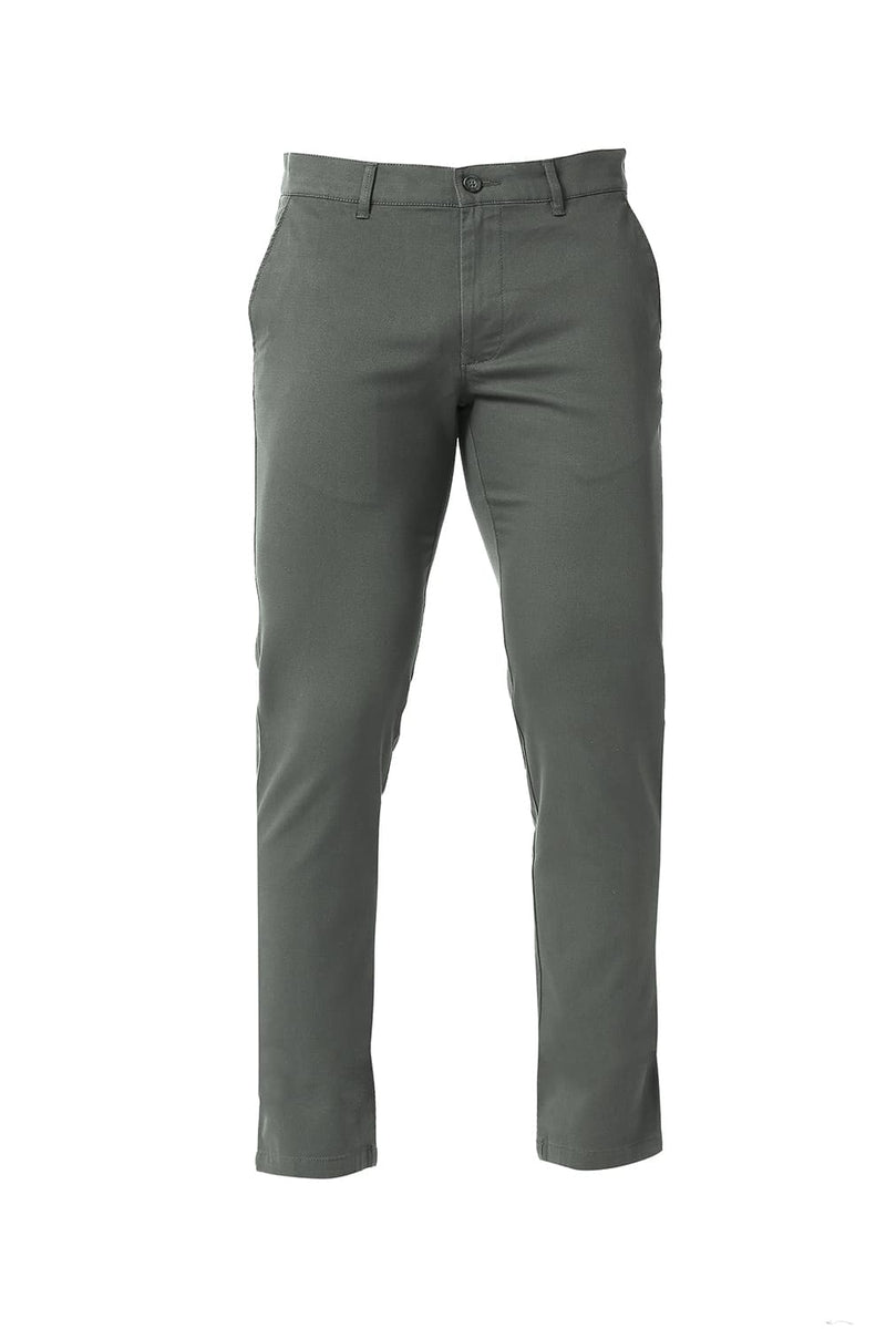 BASICS TAPERED FIT COTTON STRETCH TROUSERS