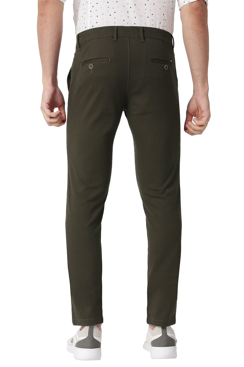 BASICS TAPERED FIT COTTON STRETCH TROUSERS