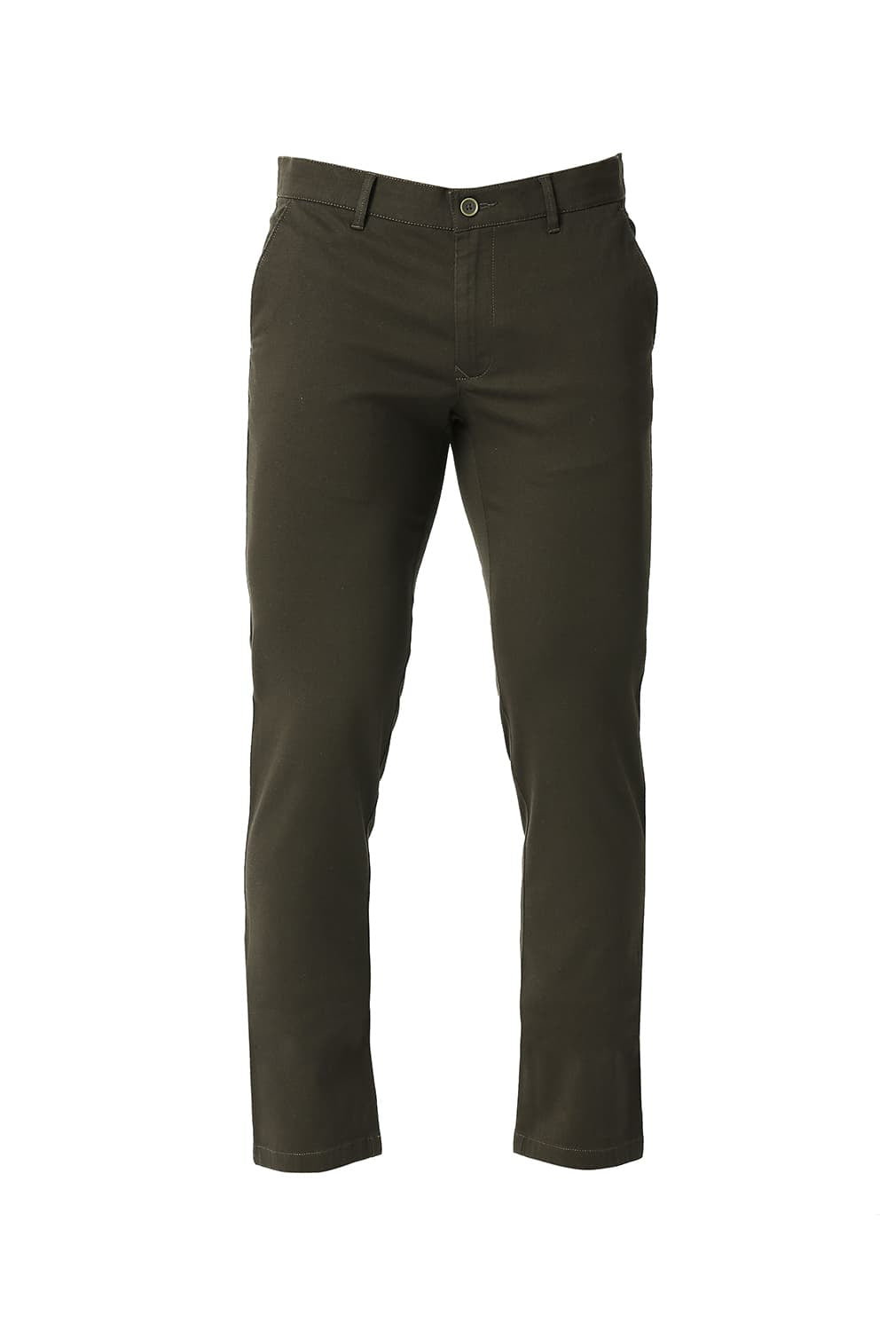 BASICS TAPERED FIT COTTON STRETCH TROUSERS