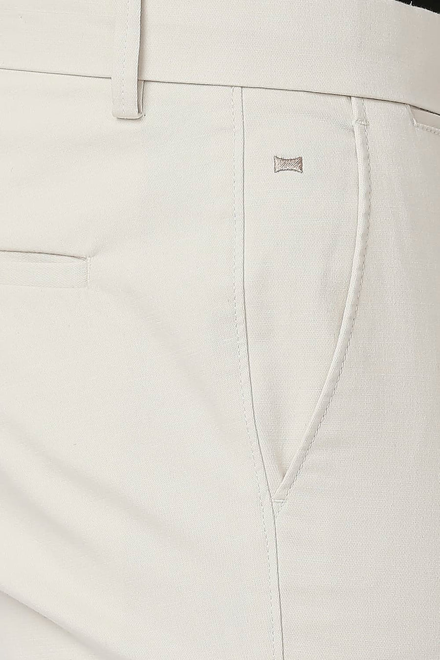 BASICS TAPERED FIT BIRCH STONE COTTON STRETCH TROUSERS