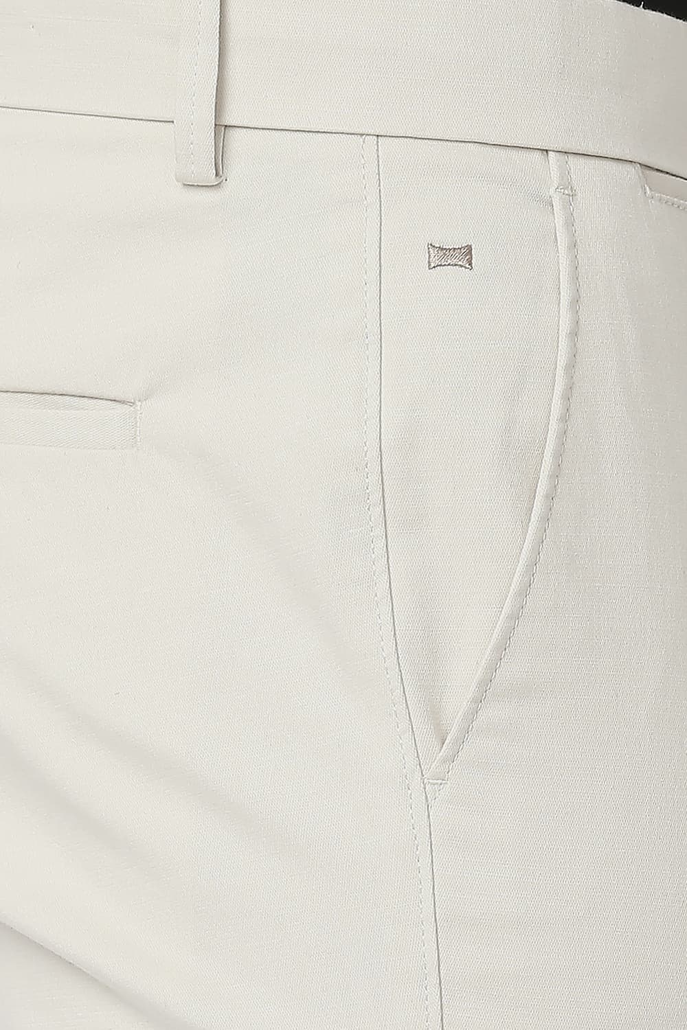 BASICS TAPERED FIT COTTON STRETCH TROUSERS