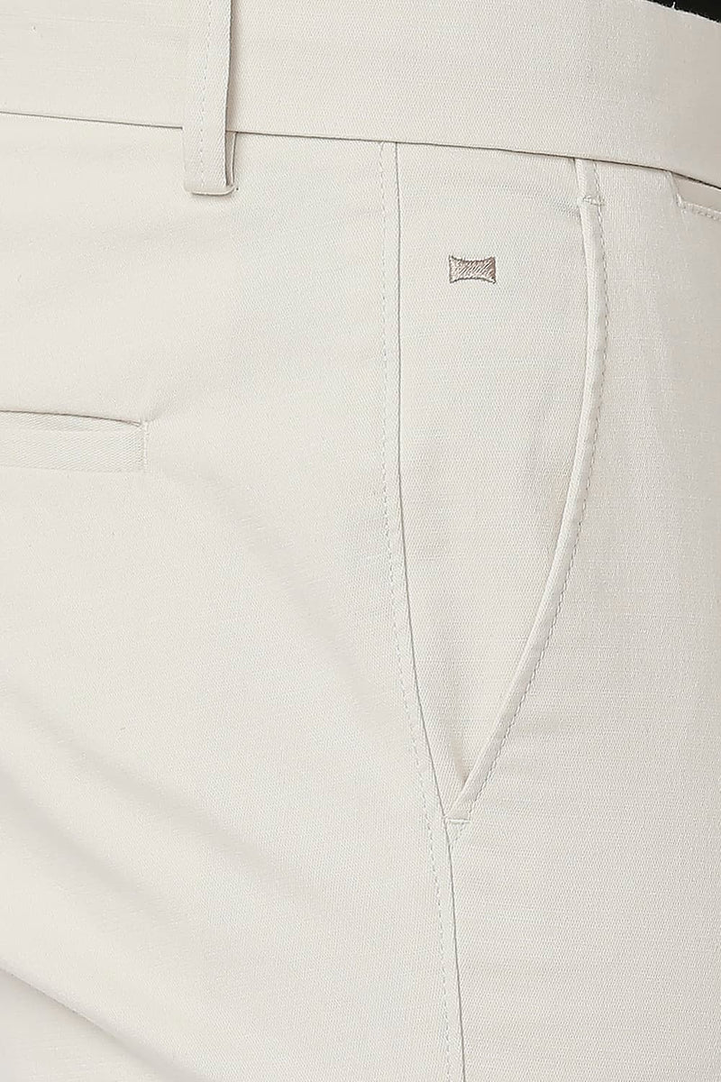 BASICS TAPERED FIT COTTON STRETCH TROUSERS