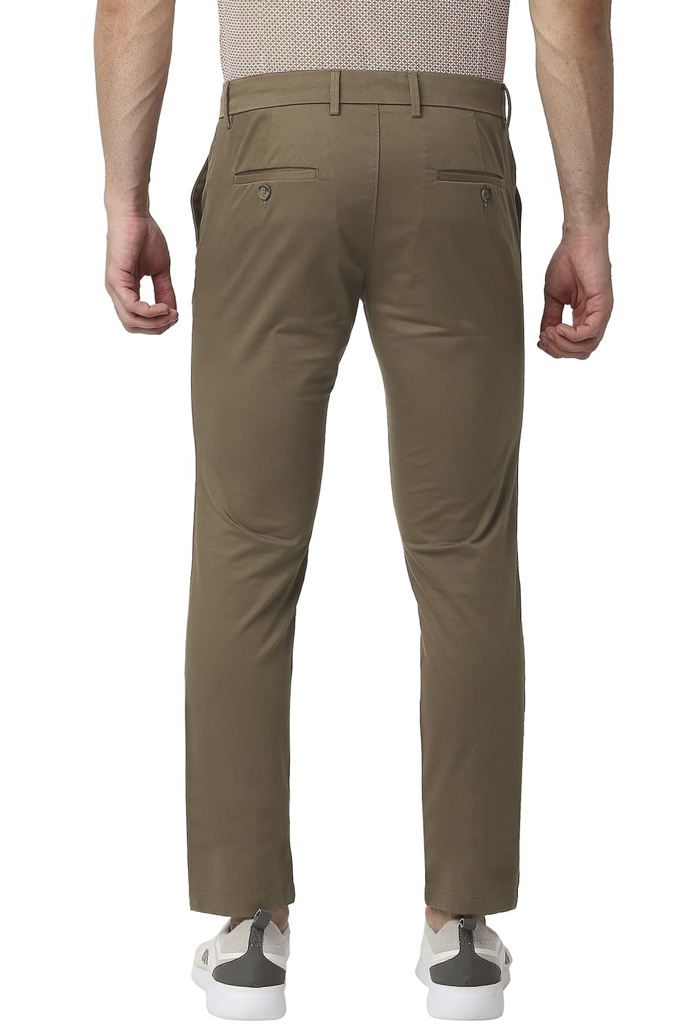 BASICS TAPERED FIT COTTON STRETCH TROUSERS