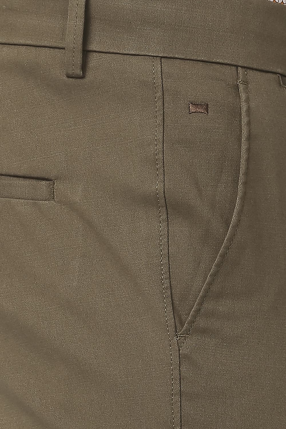 BASICS TAPERED FIT COTTON STRETCH TROUSERS