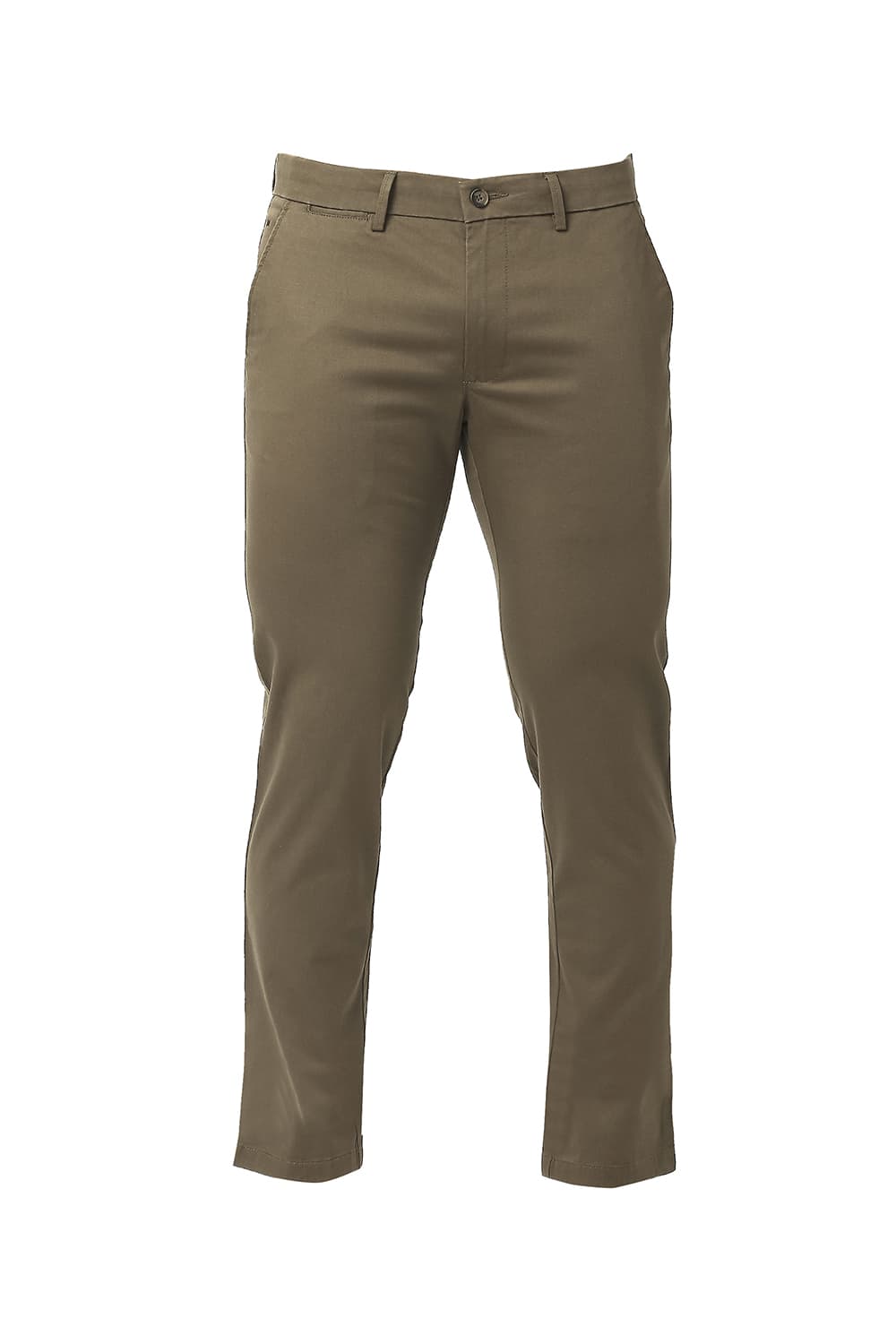 BASICS TAPERED FIT COTTON STRETCH TROUSERS