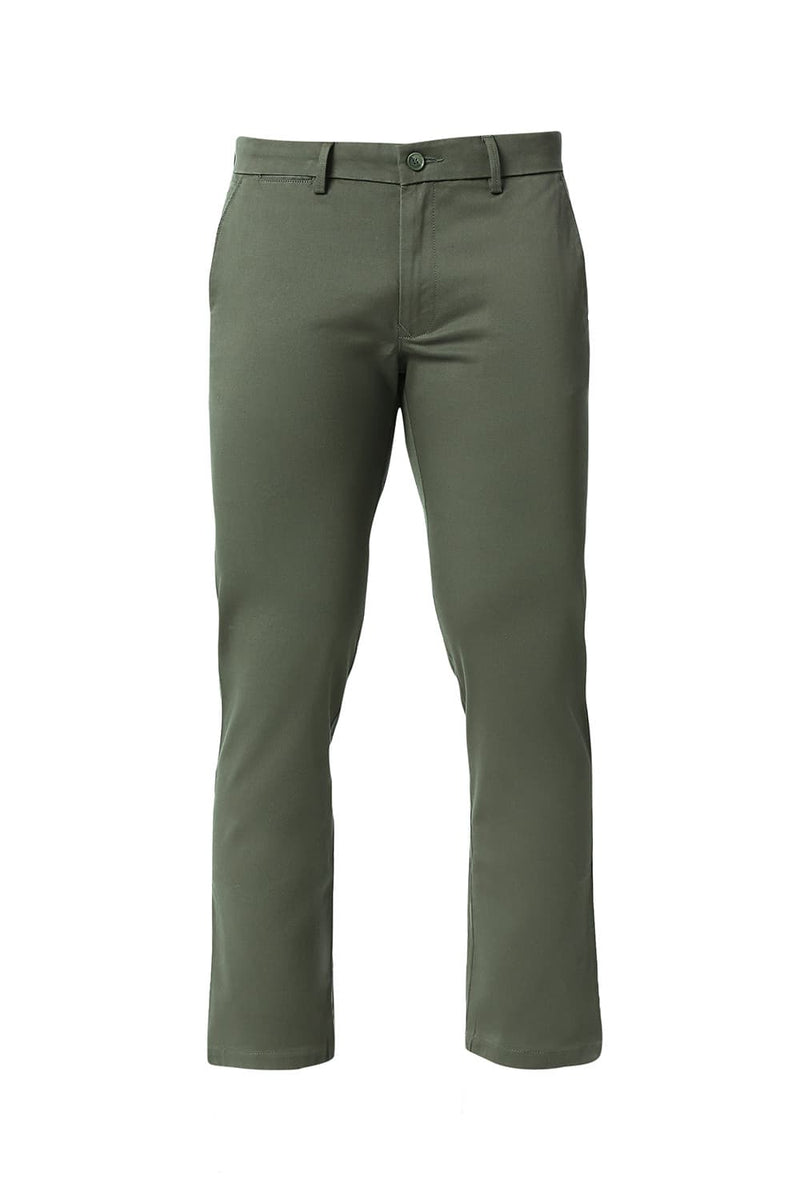 BASICS TAPERED FIT COTTON STRETCH TROUSERS