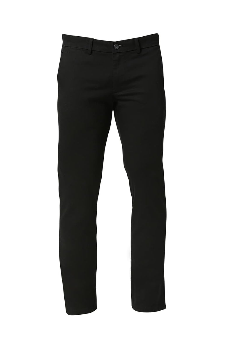 BASICS TAPERED FIT COTTON STRETCH TROUSERS