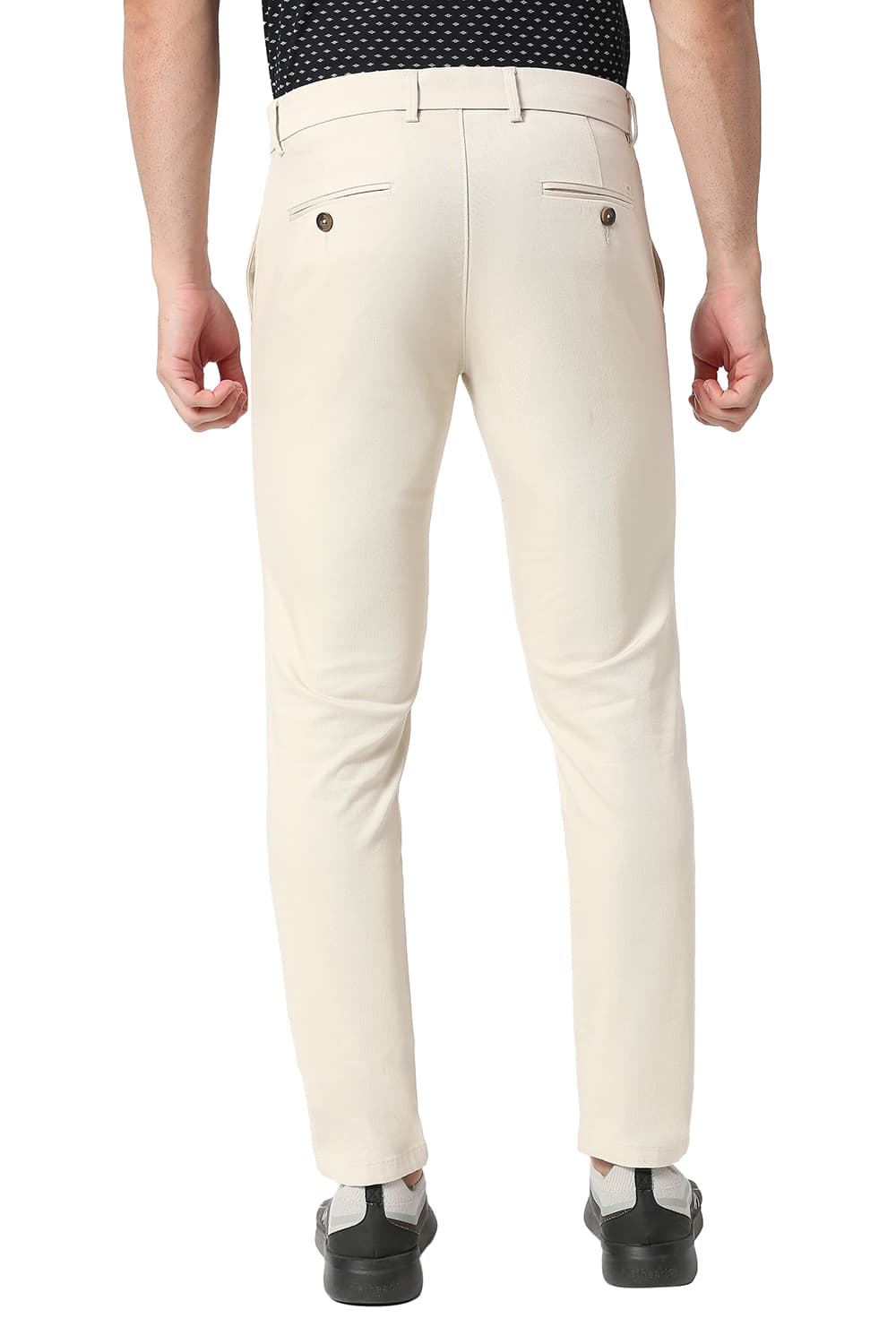 BASICS TAPERED FIT COTTON STRETCH TROUSERS