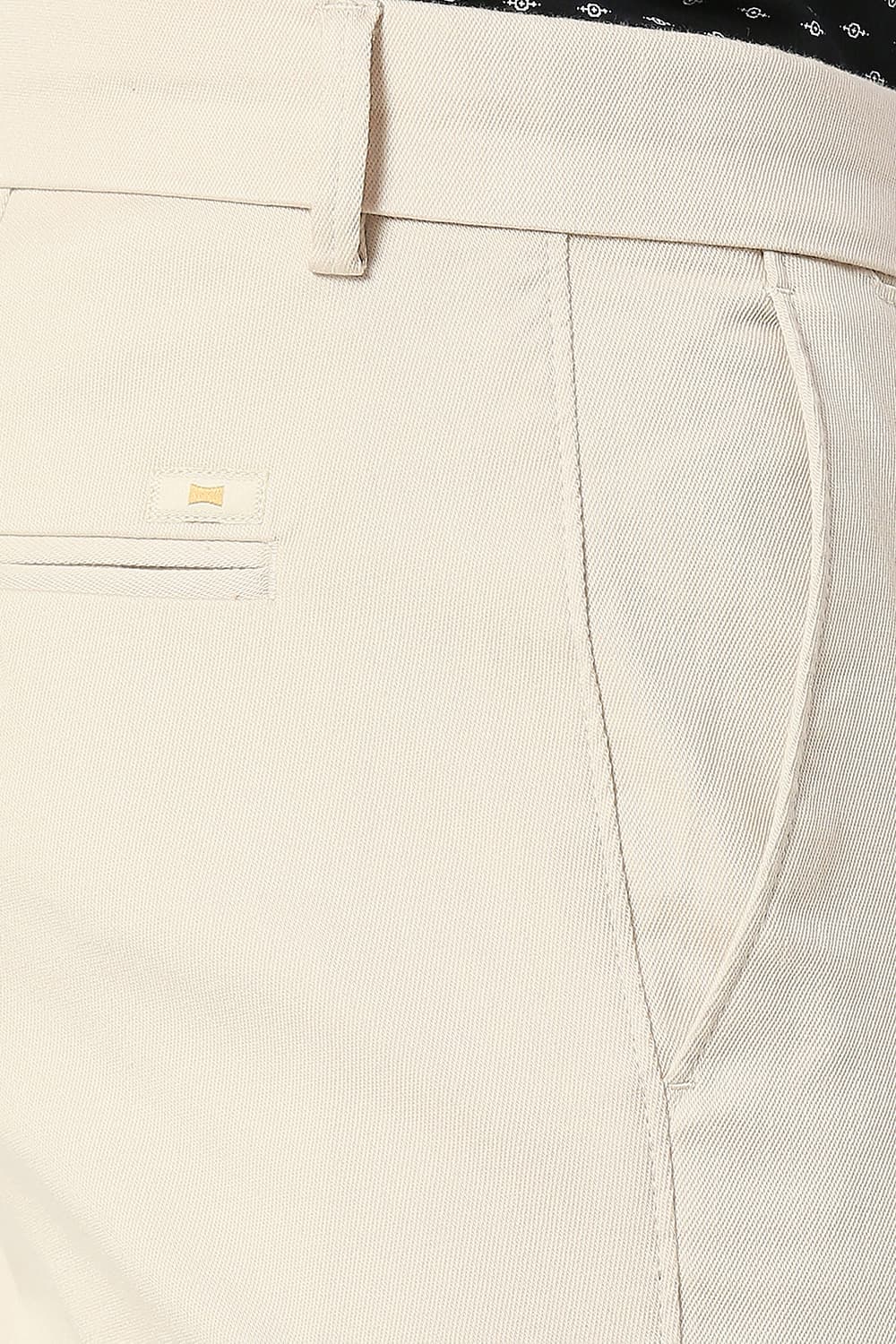 BASICS TAPERED FIT COTTON STRETCH TROUSERS