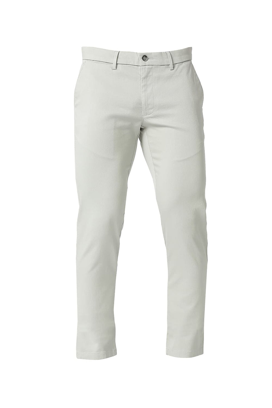 BASICS TAPERED FIT FOGGY GREY COTTON STRETCH TROUSERS