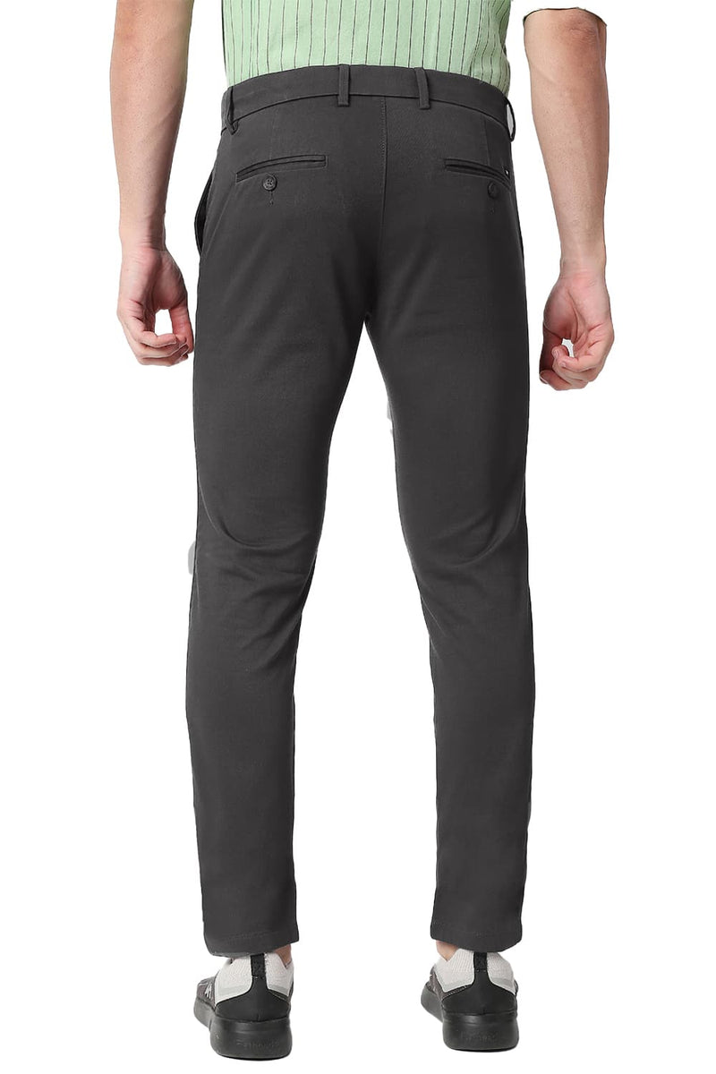 BASICS TAPERED FIT COTTON STRETCH TROUSERS