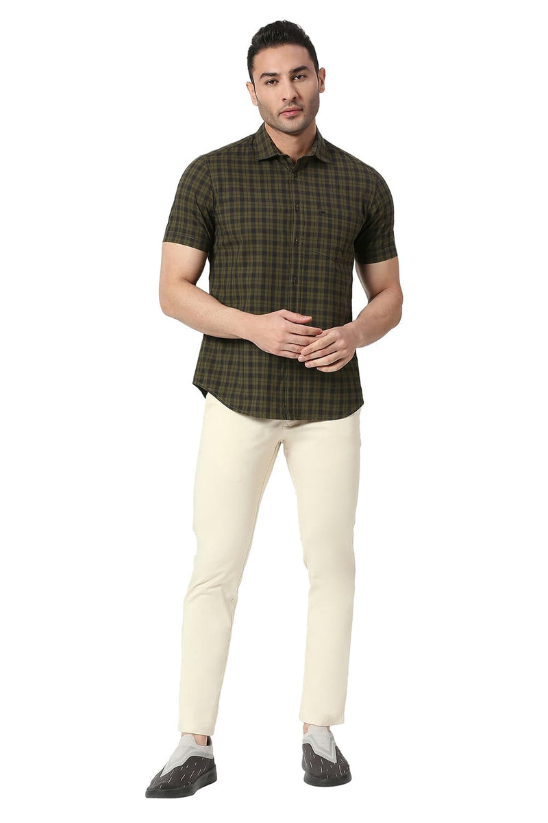 BASICS TAPERED FIT COTTON STRETCH TROUSERS