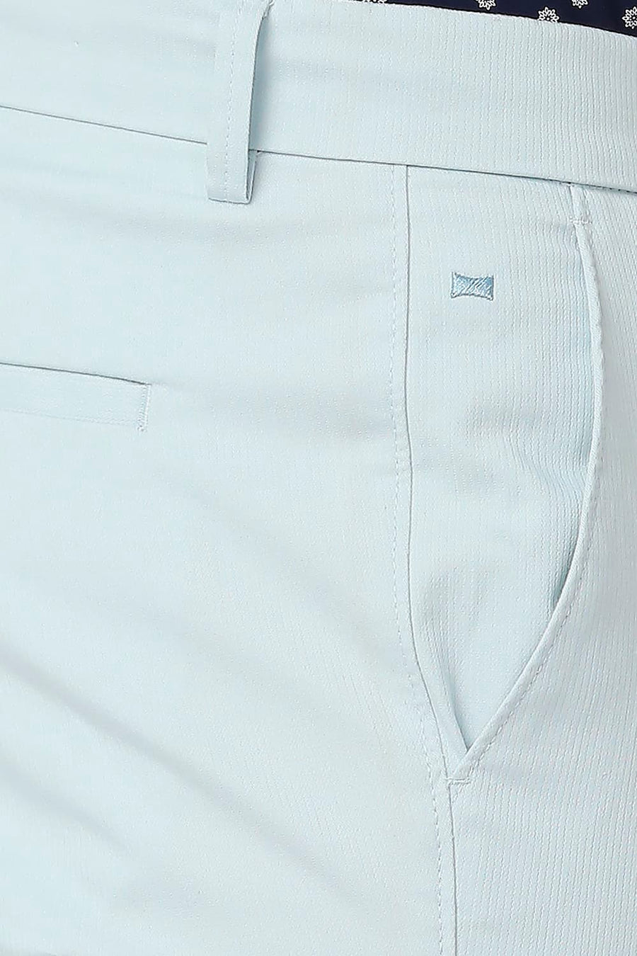 BASICS TAPERED FIT ICE BLUE COTTON STRETCH TROUSERS