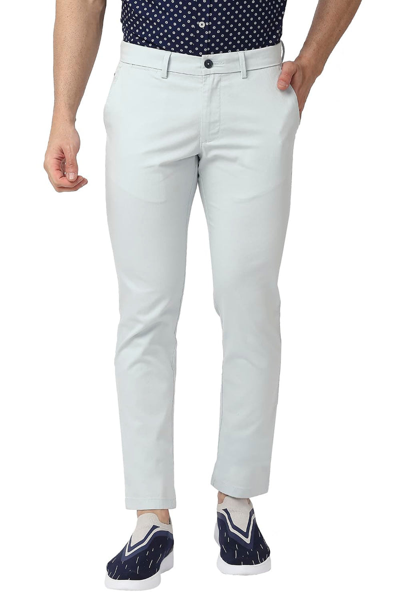 BASICS TAPERED FIT COTTON STRETCH TROUSERS