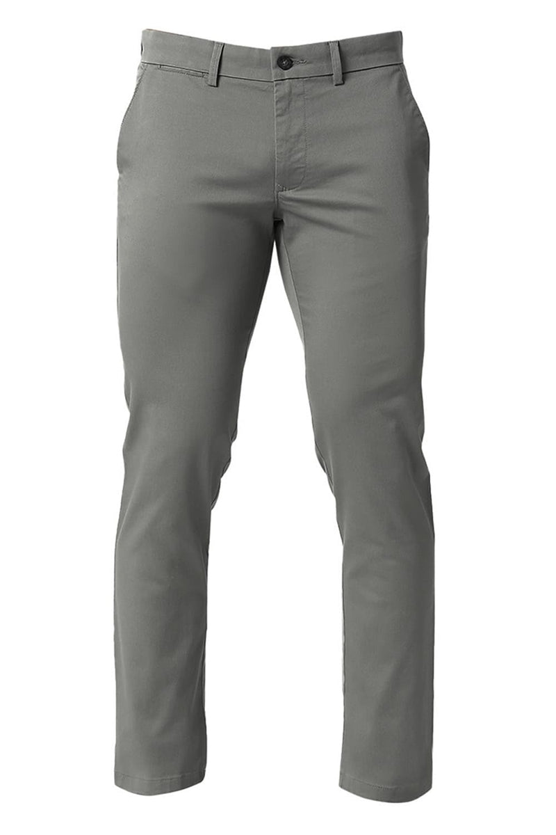 BASICS TAPERED FIT COTTON STRETCH TROUSERS