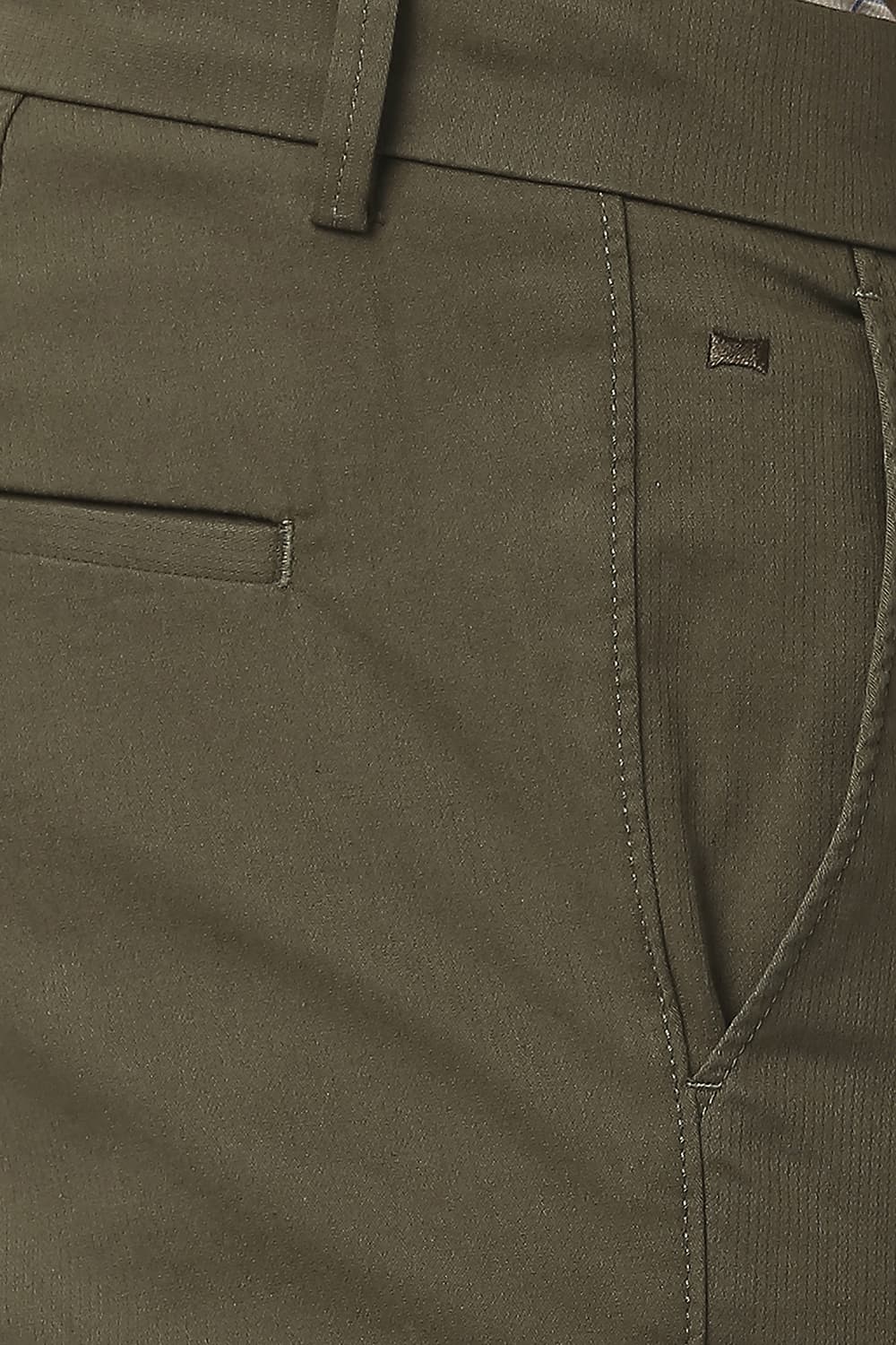 BASICS TAPERED FIT COTTON STRETCH TROUSERS