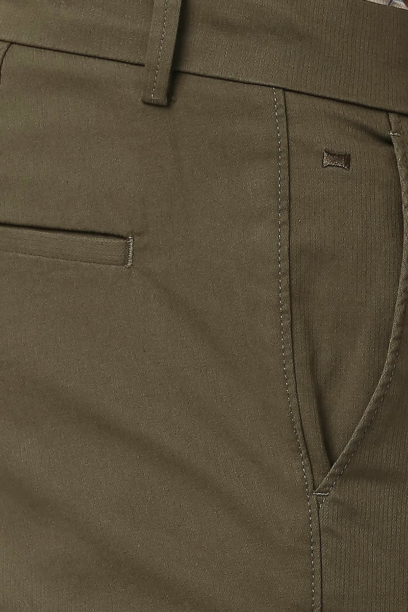 BASICS TAPERED FIT COTTON STRETCH TROUSERS