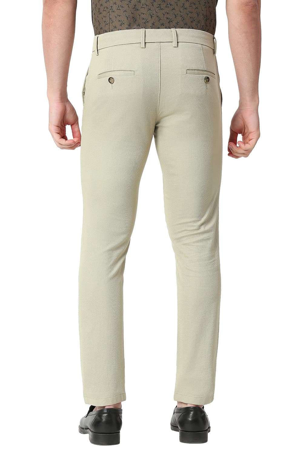 BASICS TAPERED FIT COTTON STRETCH TROUSERS