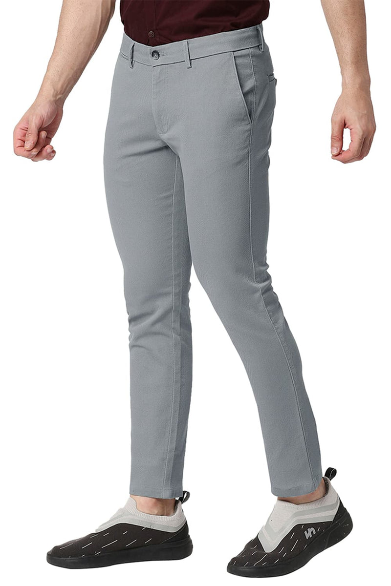 BASICS TAPERED FIT COTTON STRETCH TROUSERS