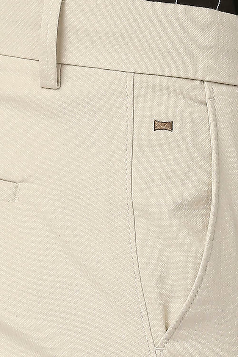 BASICS TAPERED FIT COTTON STRETCH TROUSERS