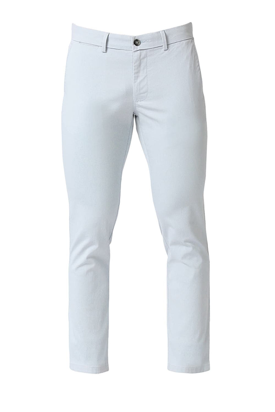 BASICS TAPERED FIT MERCURY GREY COTTON STRETCH TROUSERS