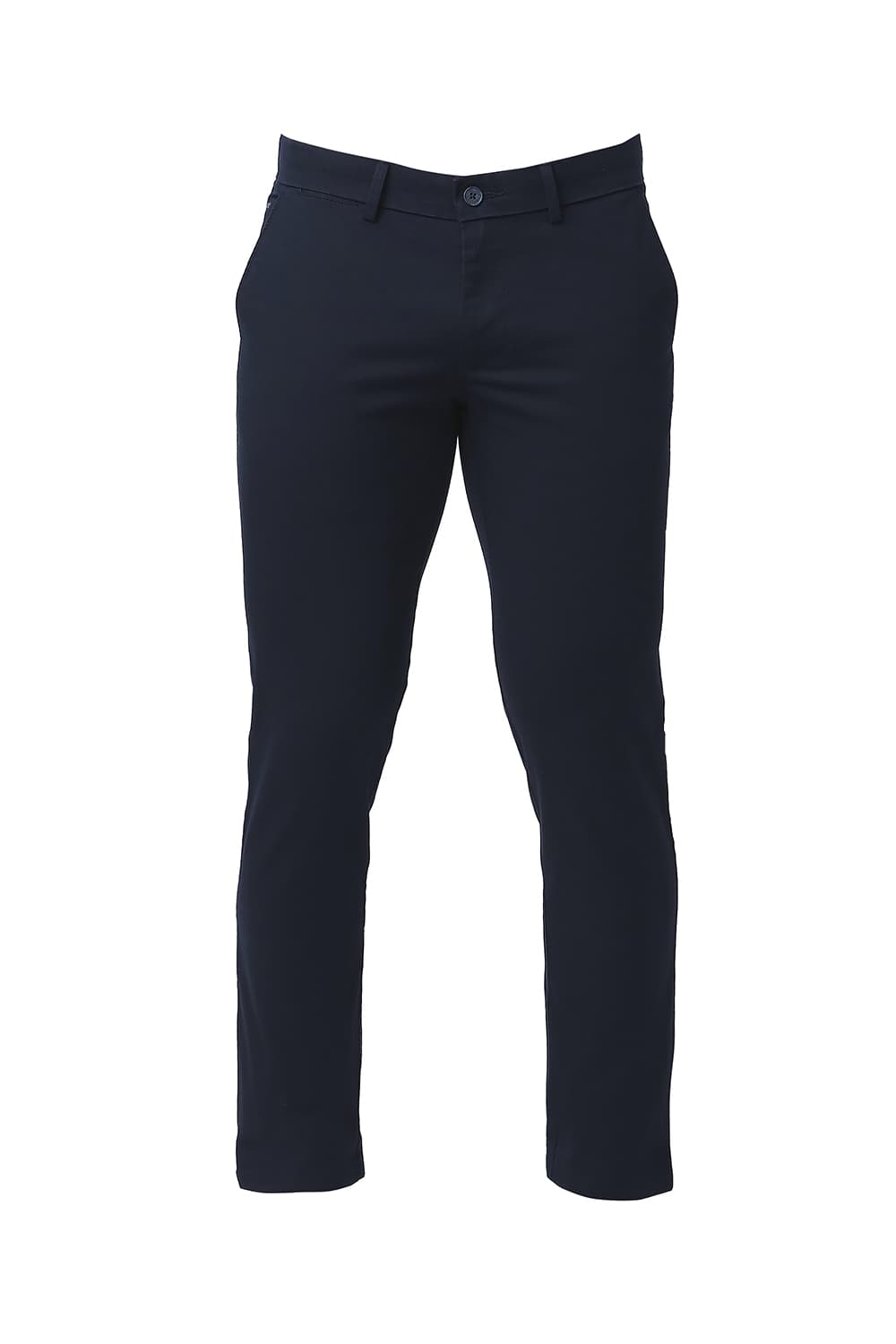 BASICS TAPERED FIT COTTON STRETCH TROUSERS