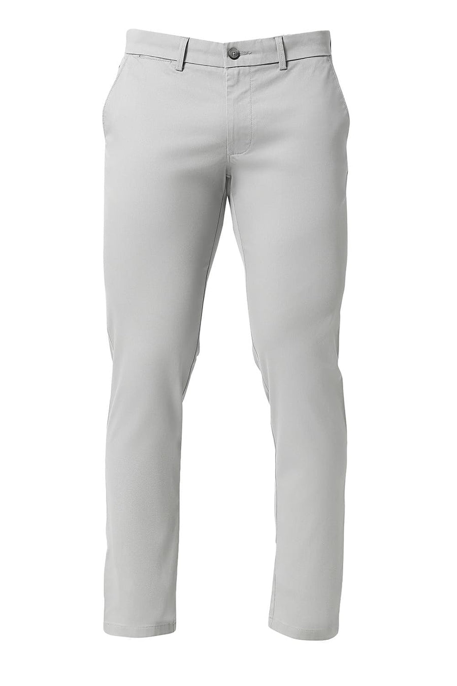 BASICS TAPERED FIT HARBOR GREY COTTON STRETCH TROUSERS