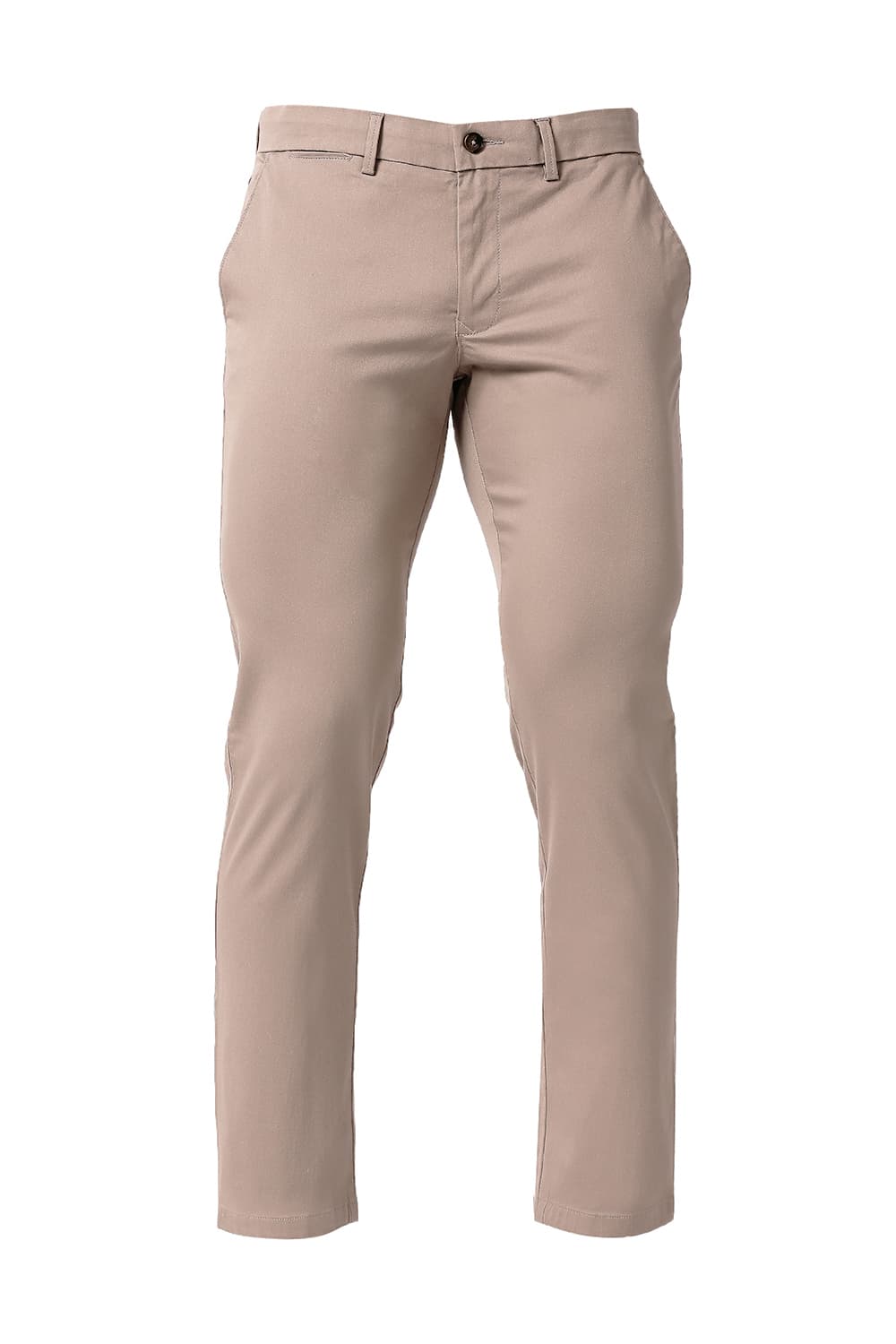 BASICS TAPERED FIT COTTON STRETCH TROUSERS