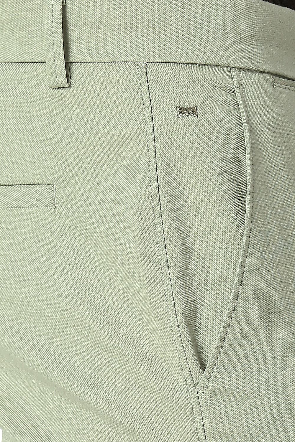 BASICS TAPERED FIT COTTON STRETCH TROUSERS