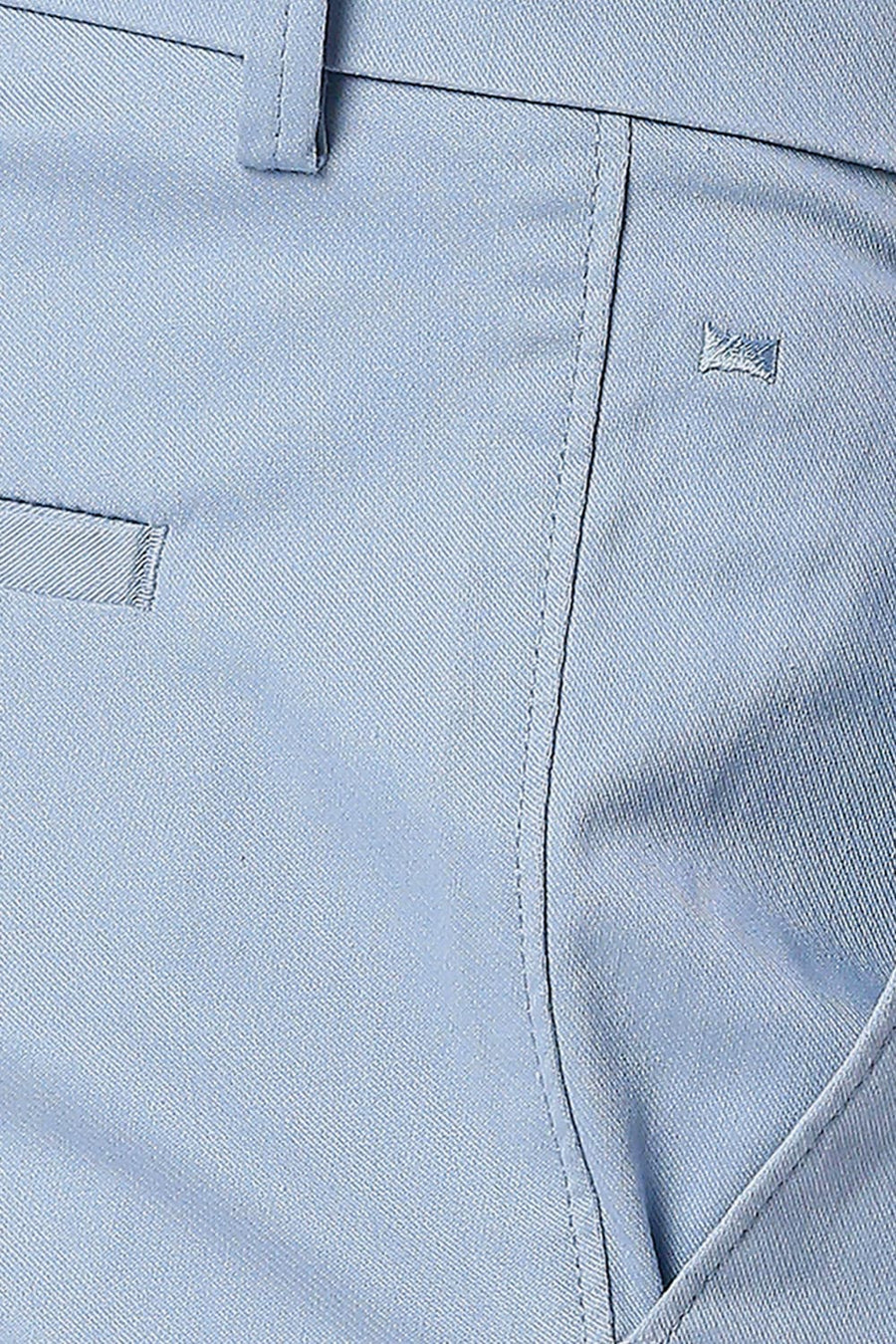 BASICS TAPERED FIT WINTER BLUE COTTON STRETCH TROUSERS