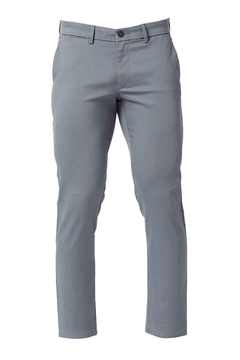 BASICS TAPERED FIT COTTON STRETCH TROUSERS