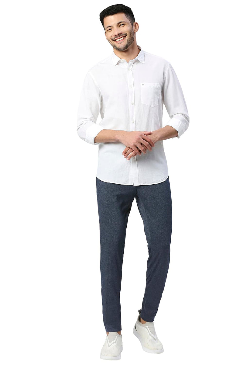 BASICS TAPERED FIT POLY RAYON STRETCH KNIT TROUSERS