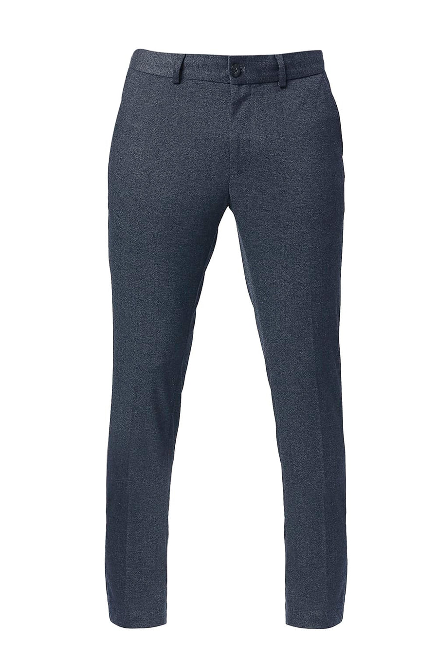 BASICS TAPERED FIT BLUE NIGHT POLY RAYON STRETCH KNIT TROUSERS