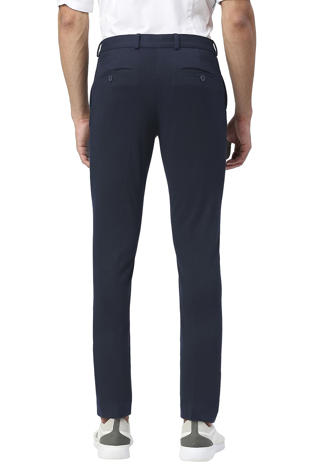 BASICS TAPERED FIT POLY RAYON STRETCH KNIT TROUSERS