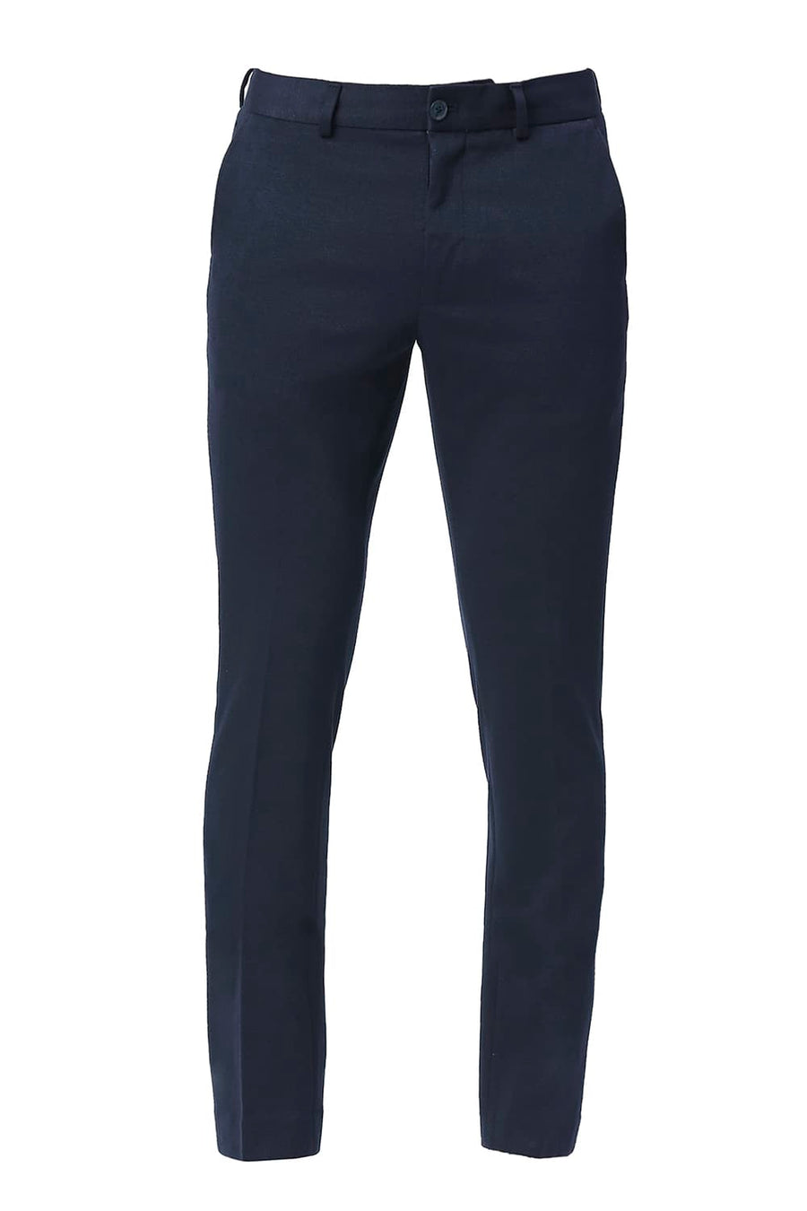 BASICS TAPERED FIT OUTER SPACE POLY RAYON STRETCH KNIT TROUSERS