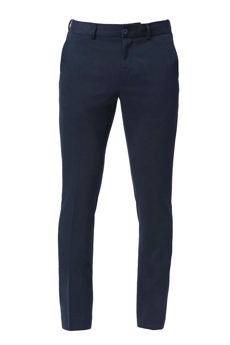 BASICS TAPERED FIT POLY RAYON STRETCH KNIT TROUSERS