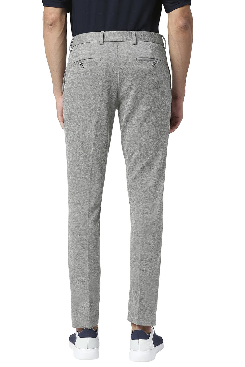 BASICS TAPERED FIT POLY RAYON STRETCH KNIT TROUSERS