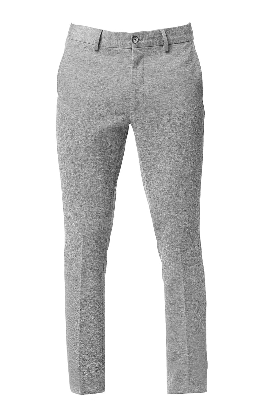 BASICS TAPERED FIT DRIZZLE POLY RAYON STRETCH KNIT TROUSERS