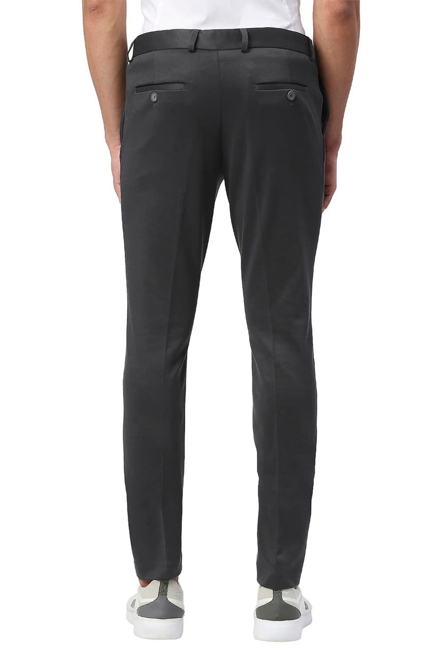 BASICS TAPERED FIT ASPHALT POLY RAYON STRETCH KNIT TROUSERS