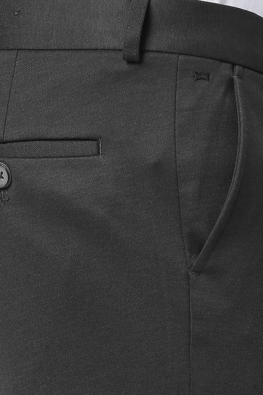 BASICS TAPERED FIT ASPHALT POLY RAYON STRETCH KNIT TROUSERS