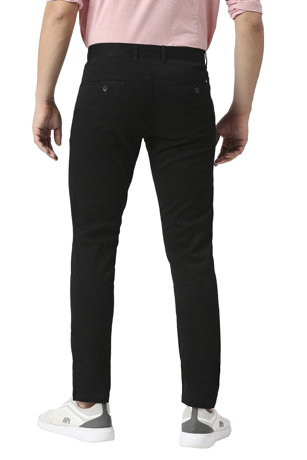 BASICS TAPERED FIT COTTON STRETCH TROUSERS