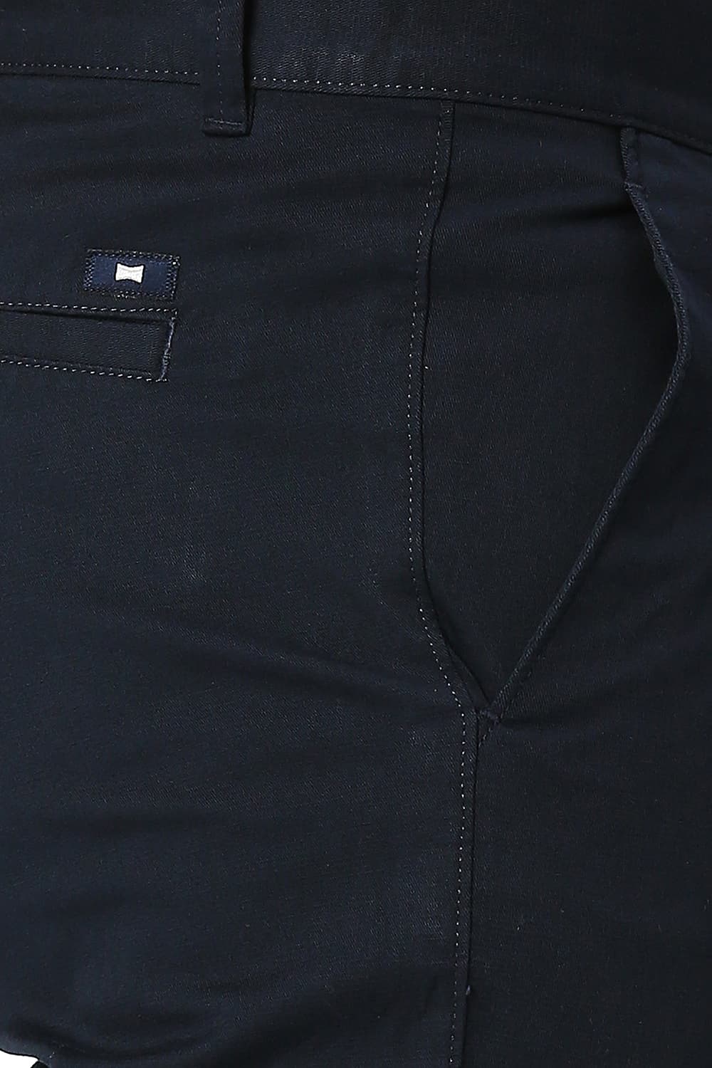 BASICS TAPERED FIT COTTON STRETCH TROUSERS