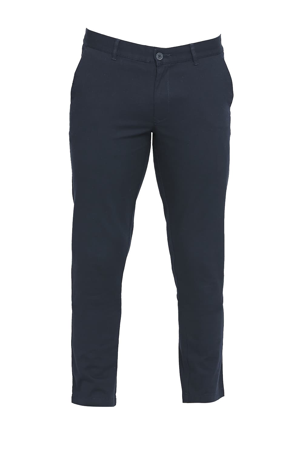 BASICS TAPERED FIT COTTON STRETCH TROUSERS