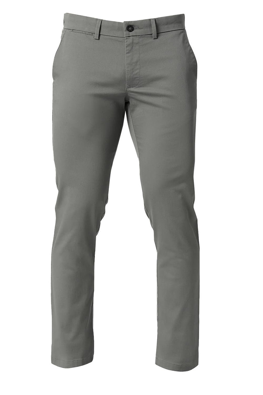 BASICS SKINNY FIT AGAVE GREY COTTON STRETCH TROUSERS
