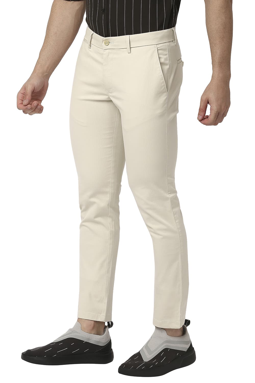 BASICS SKINNY FIT COTTON STRETCH TROUSERS