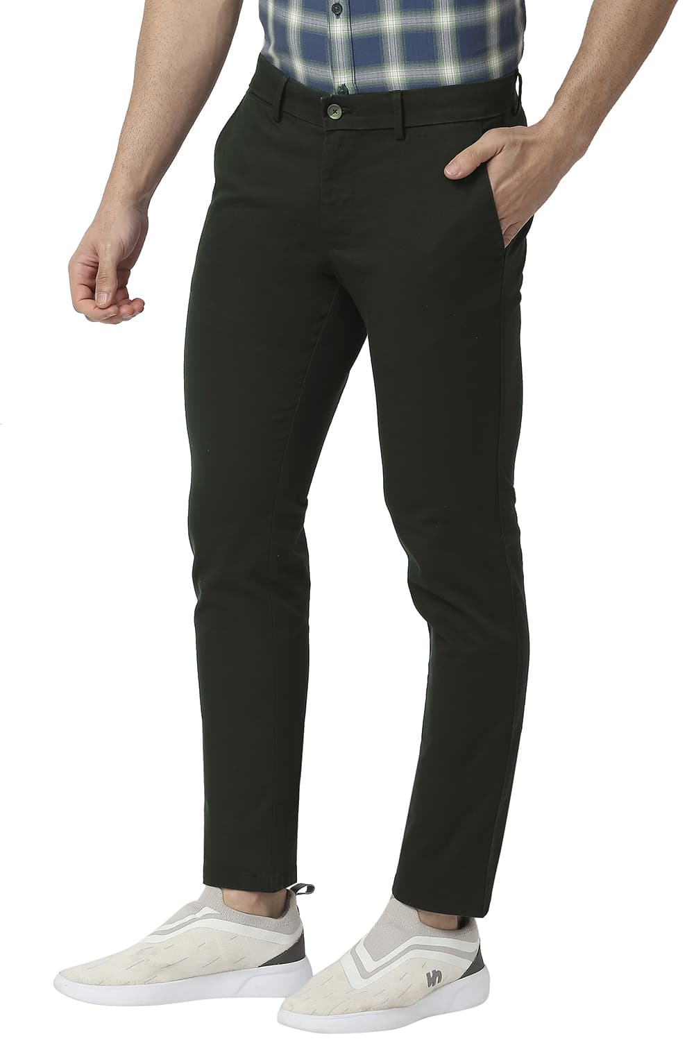 BASICS SKINNY FIT COTTON STRETCH TROUSERS