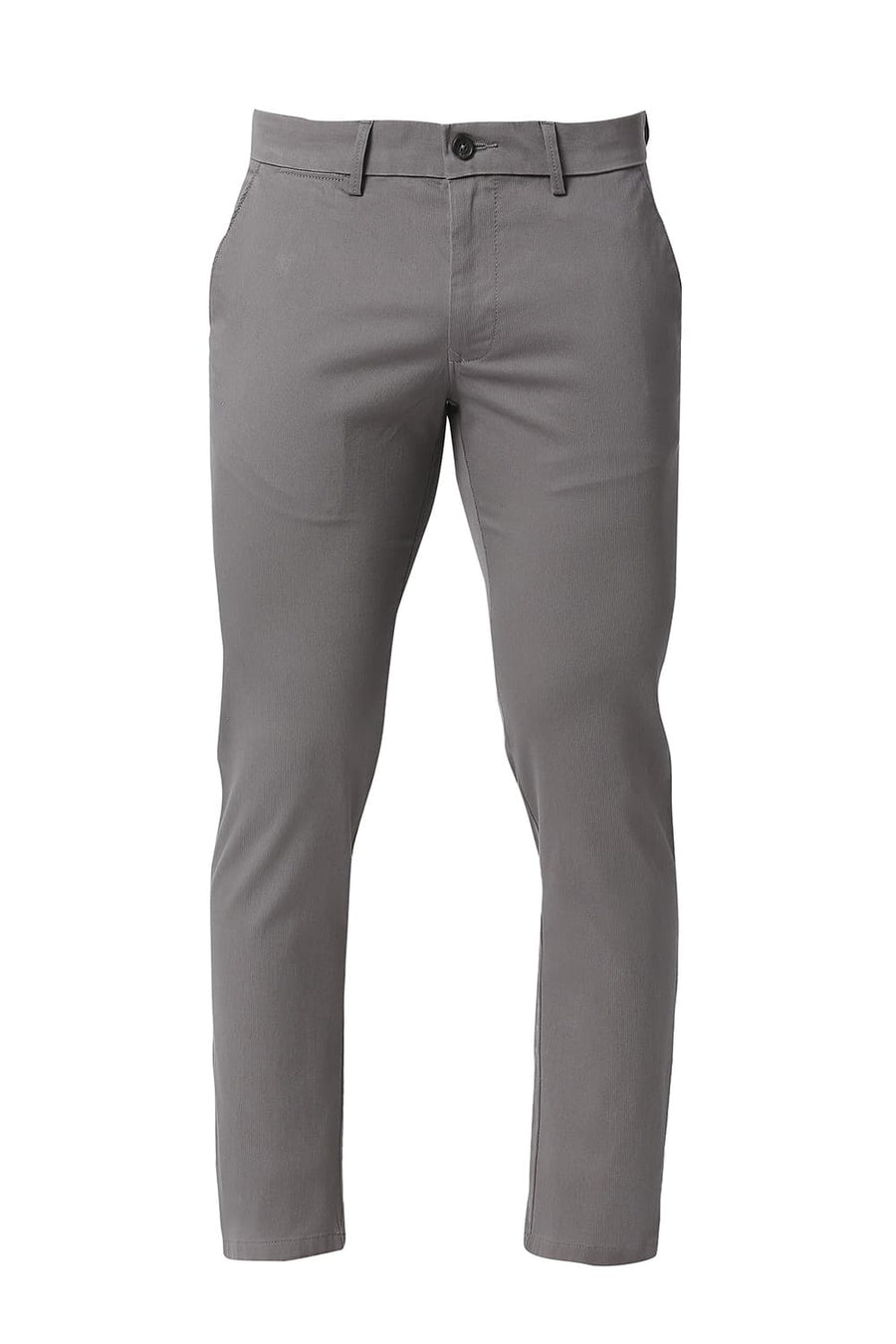 BASICS SKINNY FIT DRIFTWORD GREY COTTON STRETCH TROUSERS