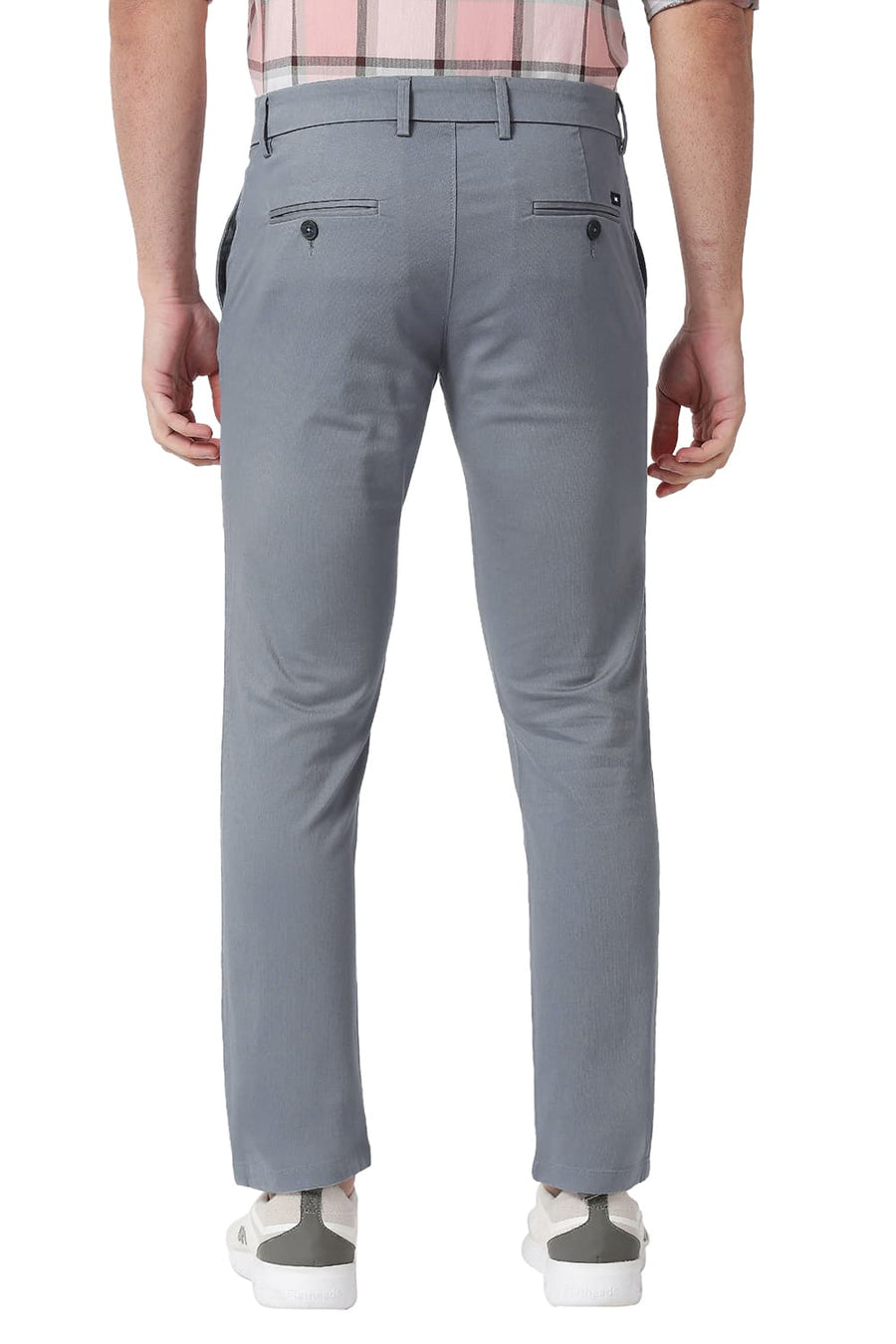 BASICS SKINNY FIT TURBULENCE BLUE COTTON STRETCH TROUSERS