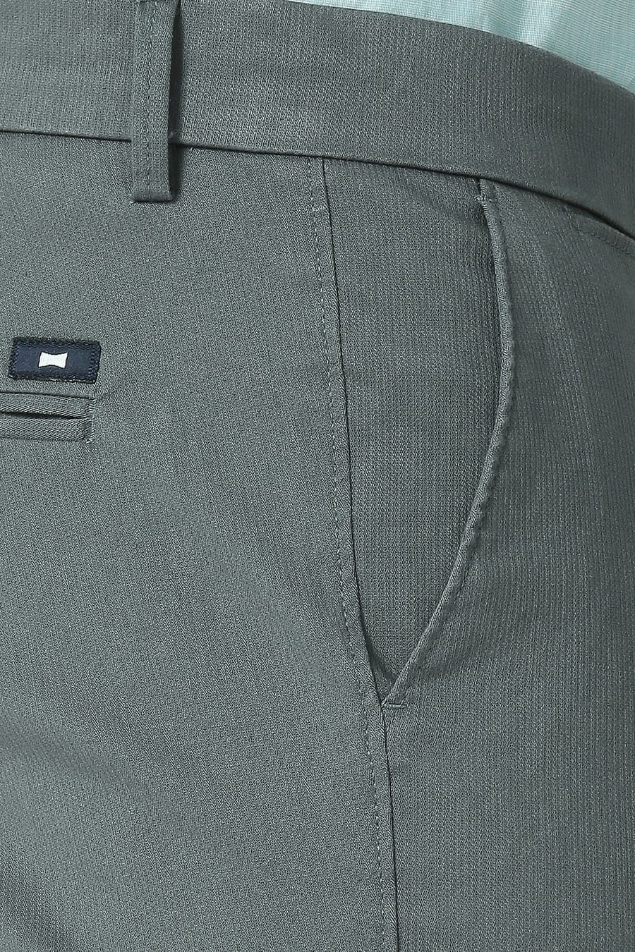 BASICS SKINNY FIT BALSAM GREEN COTTON STRETCH TROUSERS